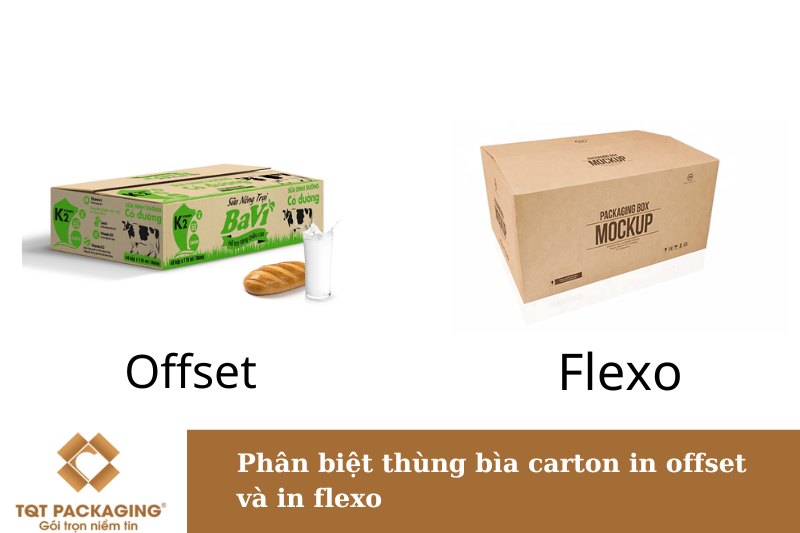 Phân biệt thùng bìa carton in offset và in flexo